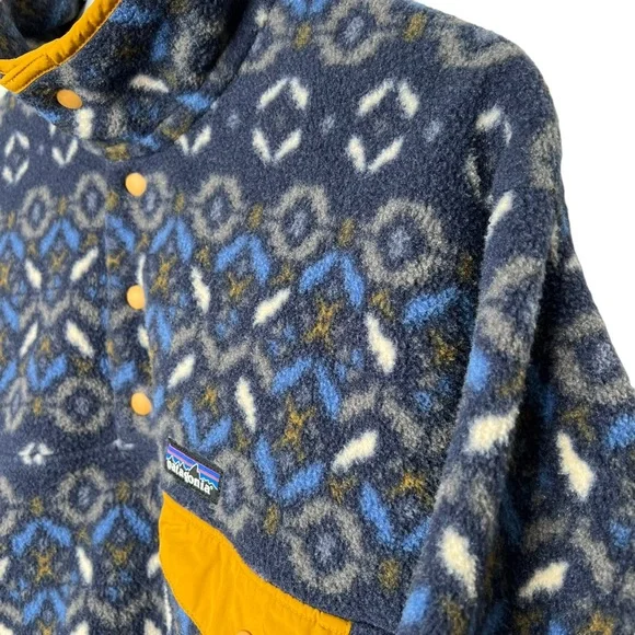 Patagonia Synchilla Snap T Fleece Pullover Tundra Cluster Navy Blue Men's Size M - Picture 9 of 14